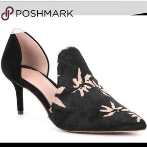 Pointed Toe Heels Shredded Calf Hair Genuine Fur Imported from Brazil